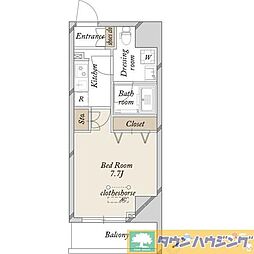 SPコート尾久サウス 1Kの間取図画像