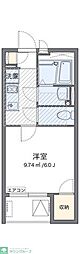 ミランダオカムラハイツ・4 1Kの間取図画像