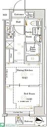 MIND蓮根II 1DKの間取図画像