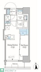 アーバネックス上野元浅草 8階1DKの間取り