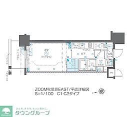 ZOOM秋葉原EAST 4階1Kの間取り