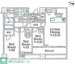 ザ・パークハウス千代田六番町 7階3LDKの間取り