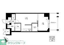 東京マンション 12階1LDKの間取り