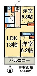 レジディア南千住 8階2LDKの間取り