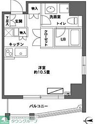 カスタリア森下II 11階ワンルームの間取り