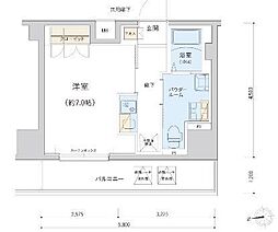 GENOVIA東日本橋駅前green veil 13階1Kの間取り