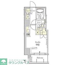 パークアクシス秋葉原Ｅａｓｔ 6階ワンルームの間取り