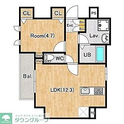 ジーグランデ森下 8階1LDKの間取り