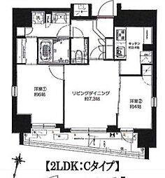 サンイング飯田橋 9階2LDKの間取り