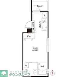 ＣＡＳＡ　ＢＩＡＮＣＡ（森下） 4階ワンルームの間取り