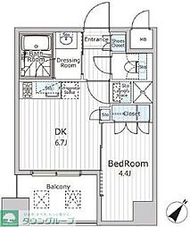 ビエラコート日本橋久松町 8階1DKの間取り