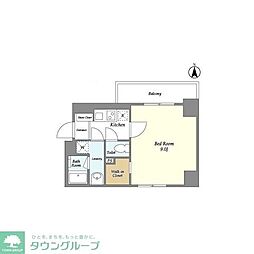 ＢＬＡＵ菊川 5階1Kの間取り