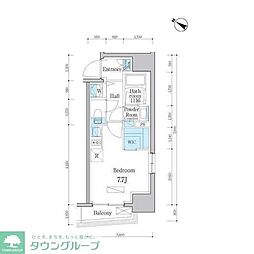 デュオフラッツ日本橋水天宮 10階ワンルームの間取り