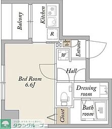 ＫＤＸレジデンス秋葉原II 4階ワンルームの間取り