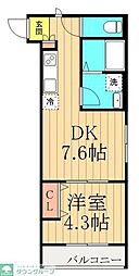 都営浅草線 本所吾妻橋駅 徒歩5分の賃貸マンション 3階1DKの間取り