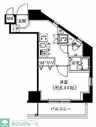 ドルチェ東京向島弐番館 6階1Kの間取り