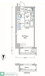 アーバネックス森下II 6階1Kの間取り