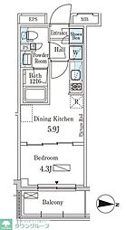 パークアクシス本所・親水公園 1DKの間取図画像