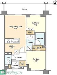 ラティエラ両国 2LDKの間取図画像
