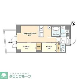 アルファコート曳舟2 2LDKの間取図画像