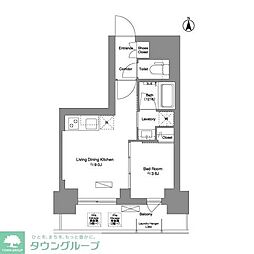 Brilliaist新御徒町 1LDKの間取図画像
