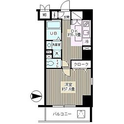 MLコート木場 1DKの間取図画像