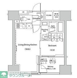 ザ・パークハビオ人形町レジデンス 1LDKの間取図画像
