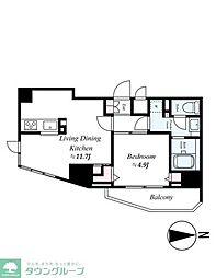 プレスタイル入谷2 1LDKの間取図画像