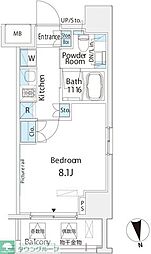 ベルヴュー浅草橋 1Kの間取図画像