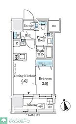 J.GRANCourt浅草 1DKの間取図画像