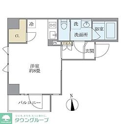 プルミエ秋葉原イースト ワンルームの間取図画像
