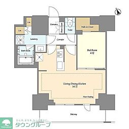 オアーゼ日暮里レジデンス 1LDKの間取図画像