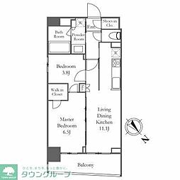 クレストコート日本橋浜町 2LDKの間取図画像