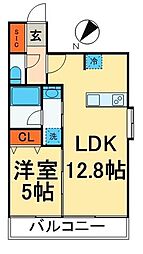 KDX大伝馬レジデンス 1LDKの間取図画像