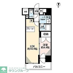 プレール・ドゥーク亀戸VI 1LDKの間取図画像