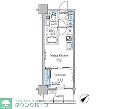 パークアクシス押上テラス 1DKの間取図画像