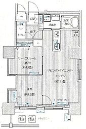 グランデュール富士 1SLDKの間取図画像