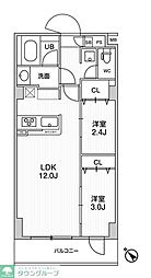ドゥーエ曳舟 2LDKの間取図画像