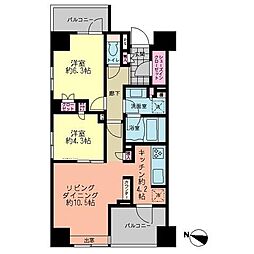 メゾンカルム本郷 2LDKの間取図画像