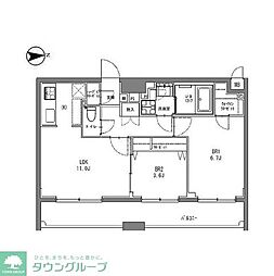 ラドゥセール秋葉原 2LDKの間取図画像