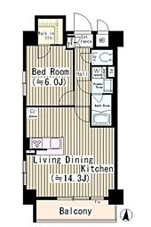 フェールメゾン菊川 1LDKの間取図画像