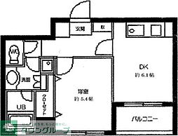 ラクラス田原町 1DKの間取図画像