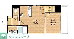 ゼンパレス日本橋 1LDKの間取図画像