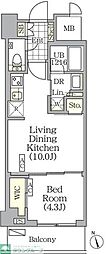フロントプレイス飯田橋 1LDKの間取図画像
