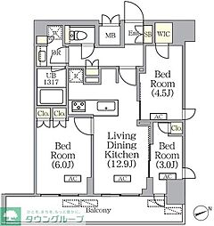 PRIMEGARDEN銀座八丁堀 3LDKの間取図画像