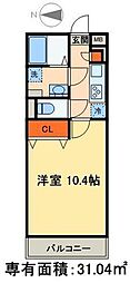 アルコート 1Kの間取図画像