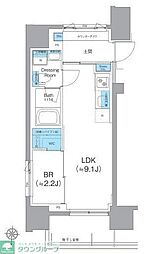 クレヴィアリグゼ錦糸町 1LDKの間取図画像