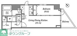 ルクレ東日本橋駅前 1LDKの間取図画像