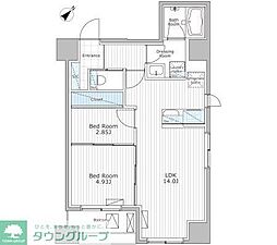 アスブルーム奥浅草 2LDKの間取図画像