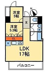 プロスペクトKALON三ノ輪 2LDKの間取図画像